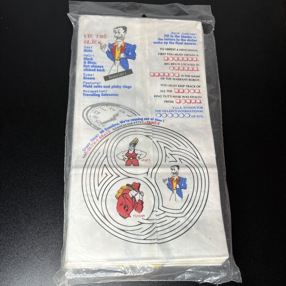 The Official Carmen SanDiego Activity Lunch Bags NOS - Picture 2 of 5